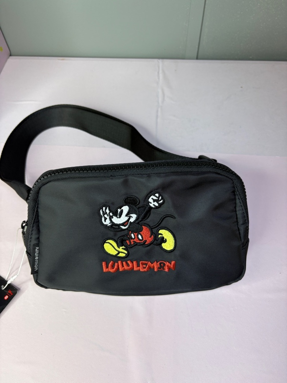 lululemon athletica Black Belt Bag with Embroidered Mickey🖤